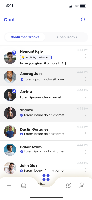 Activity discovery screen